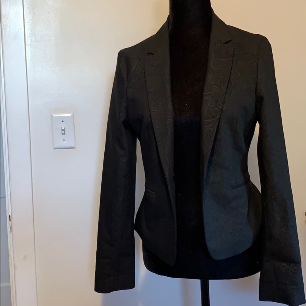 Black paisley patterned blazer